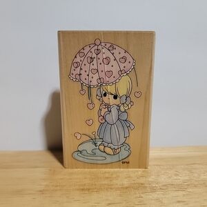 Precious Moments Shower Of Love Rubber Stamp UM006 Stampendous Girl Umbrella